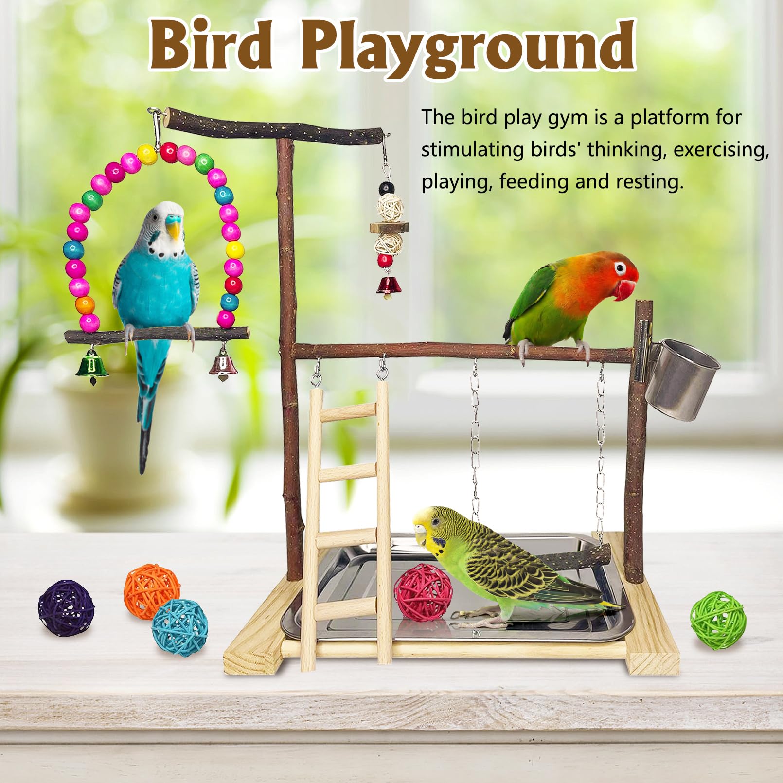Amazon | 鳥遊び場 オウム プレイスタンド インコ ジム ベビーサークル